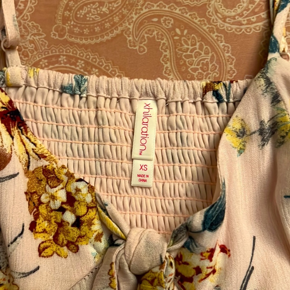 Mini Light Pink and Floral Sun Dress
